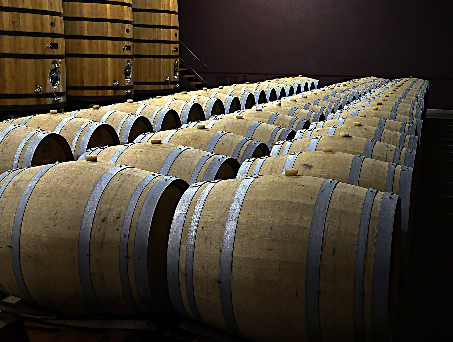 Armagnac barrels cellar