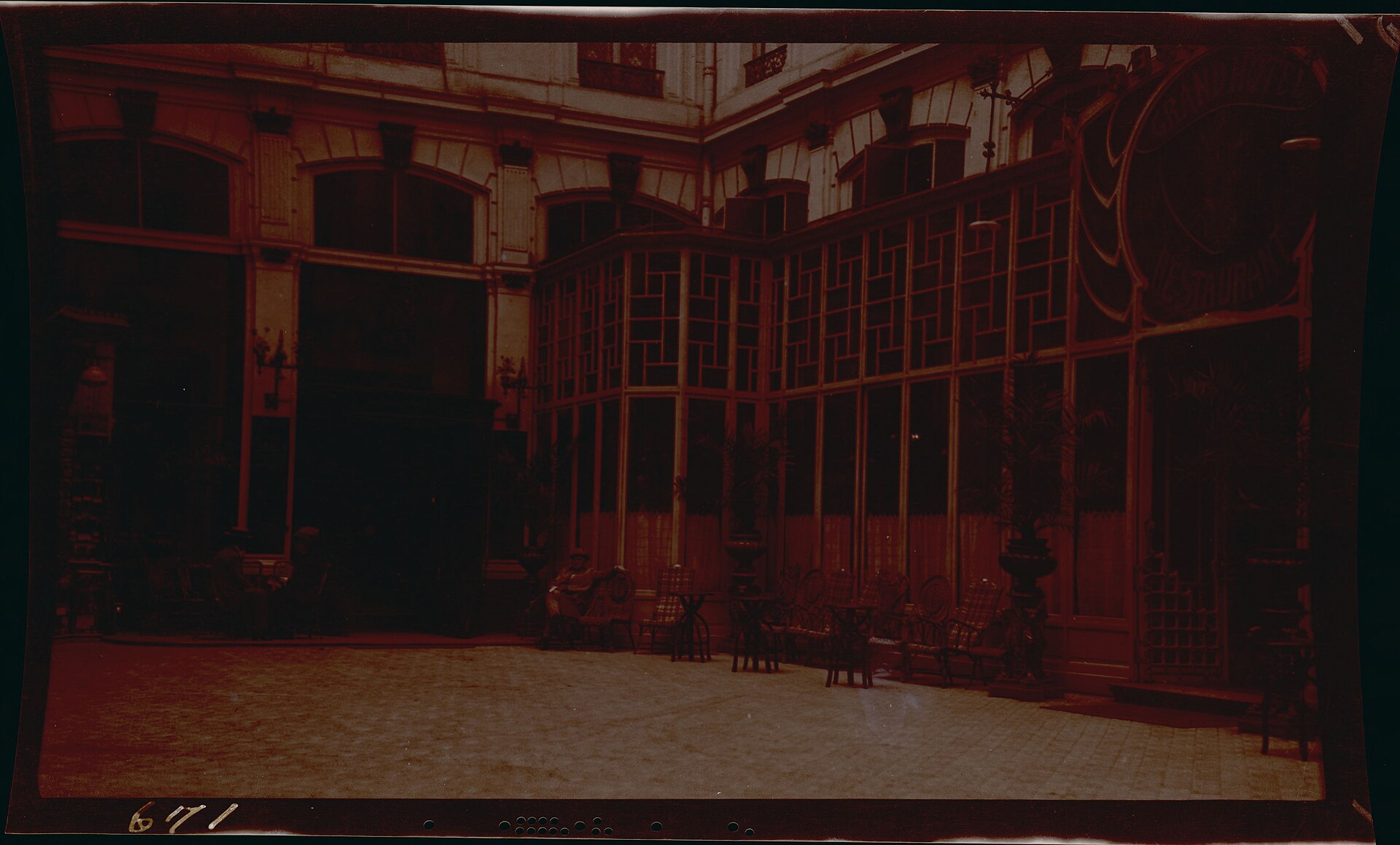 French country hotel courtyard