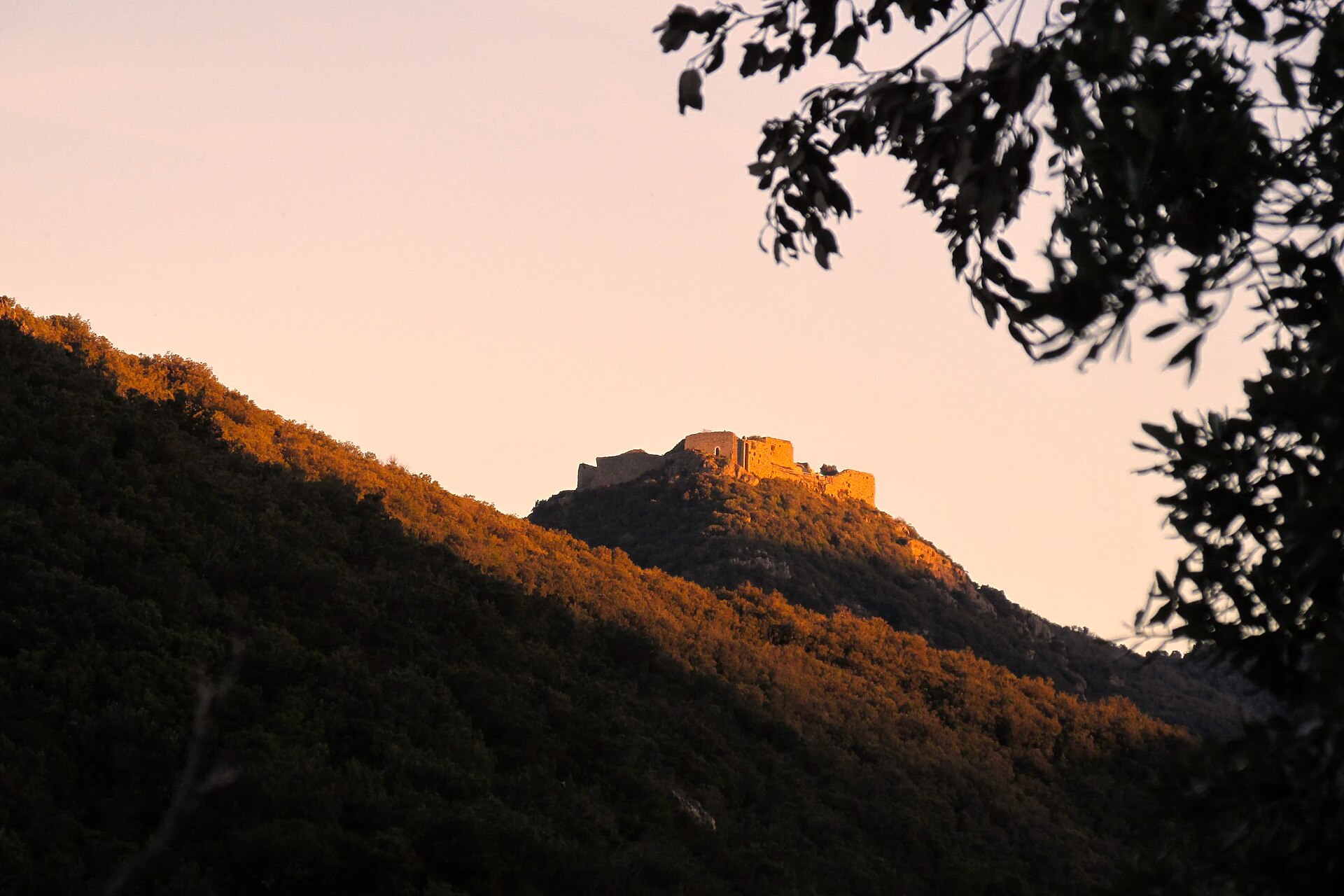 Cathar castle ridge Languedoc